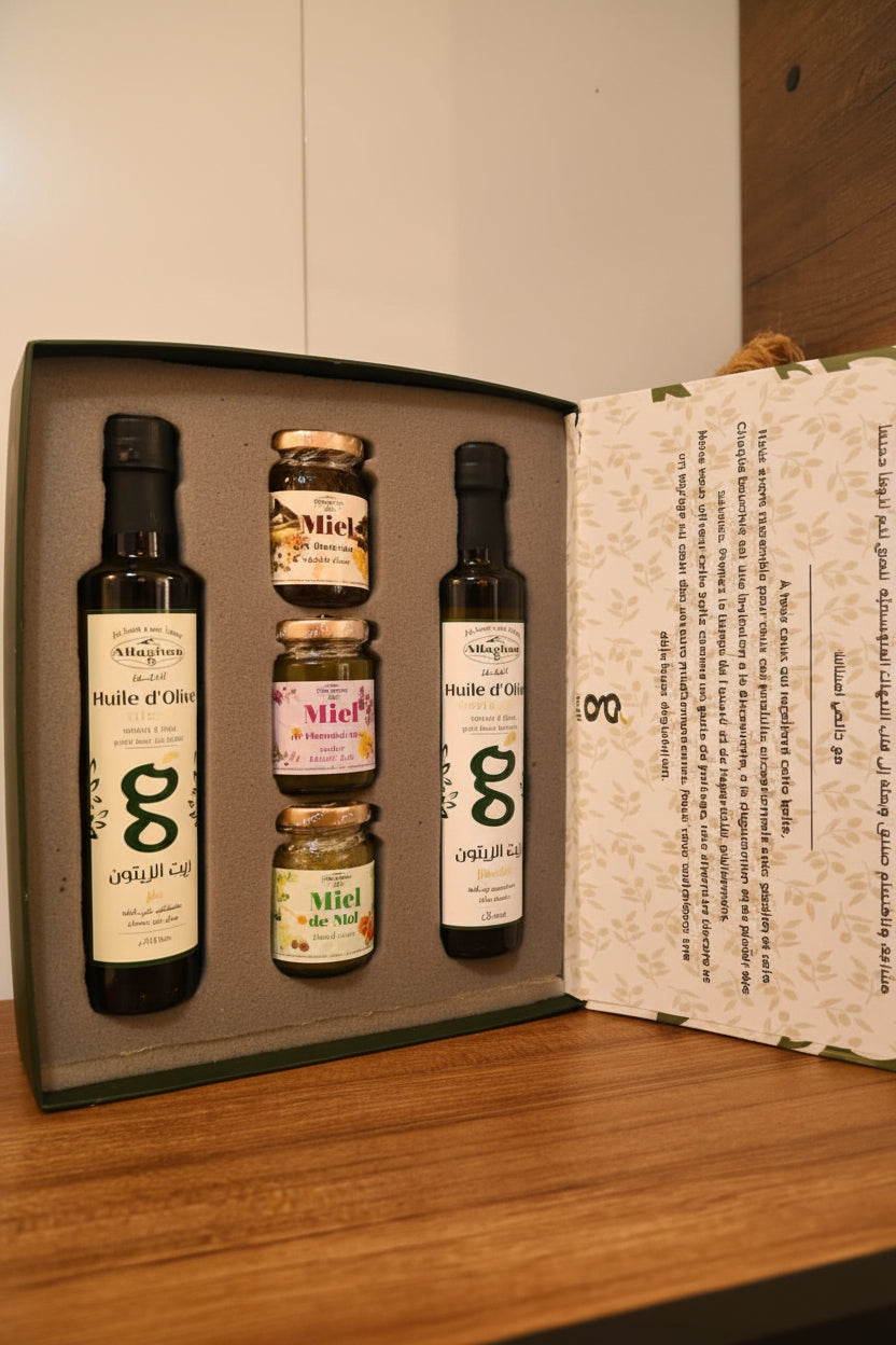 coffret "Allaghen" miel et Huile d'olive