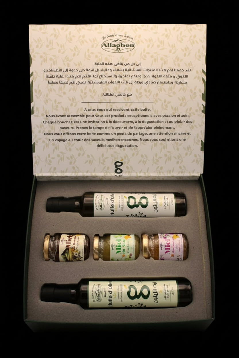 coffret "Allaghen" miel et Huile d'olive